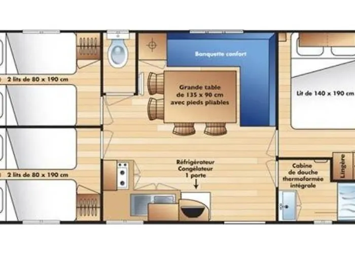 Camping Mobil Home - 6 Pers., Terrasse - Api-1-52-1587 *