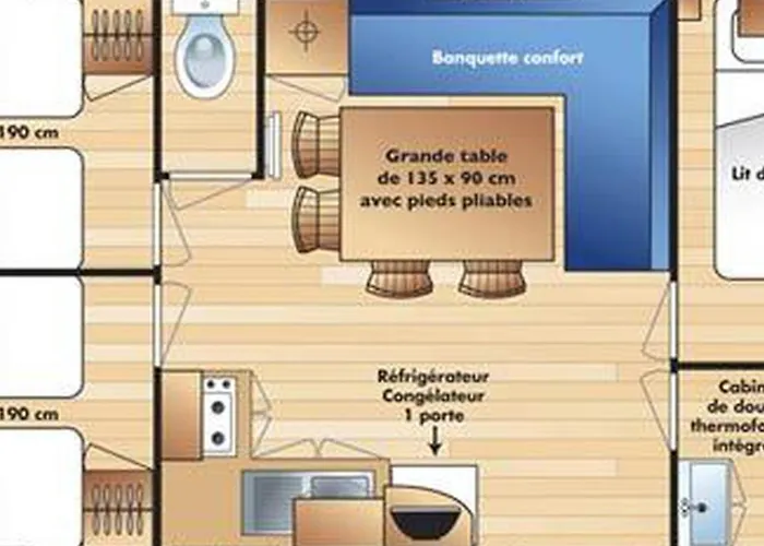 Mobil Home - 6 Pers., Terrasse - Api-1-52-1587 Camping *